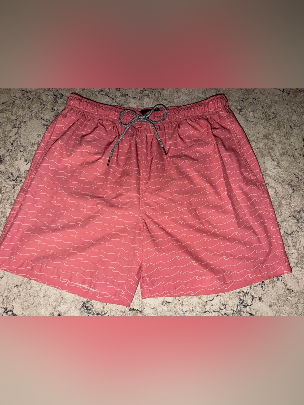 RAINFOREST Coral Wave-Pattern Swim Shorts